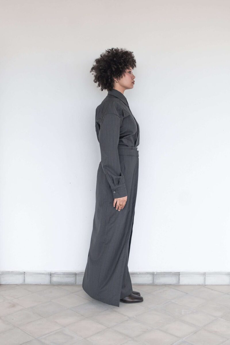 LIGHT WEIGHT GRAY WOOL 2 PIECES SKIRT - Image 3